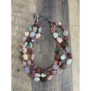 Mine Finds DTR Jay King Desert Rose Trading Peach, Brown, Green Jasper Necklace
